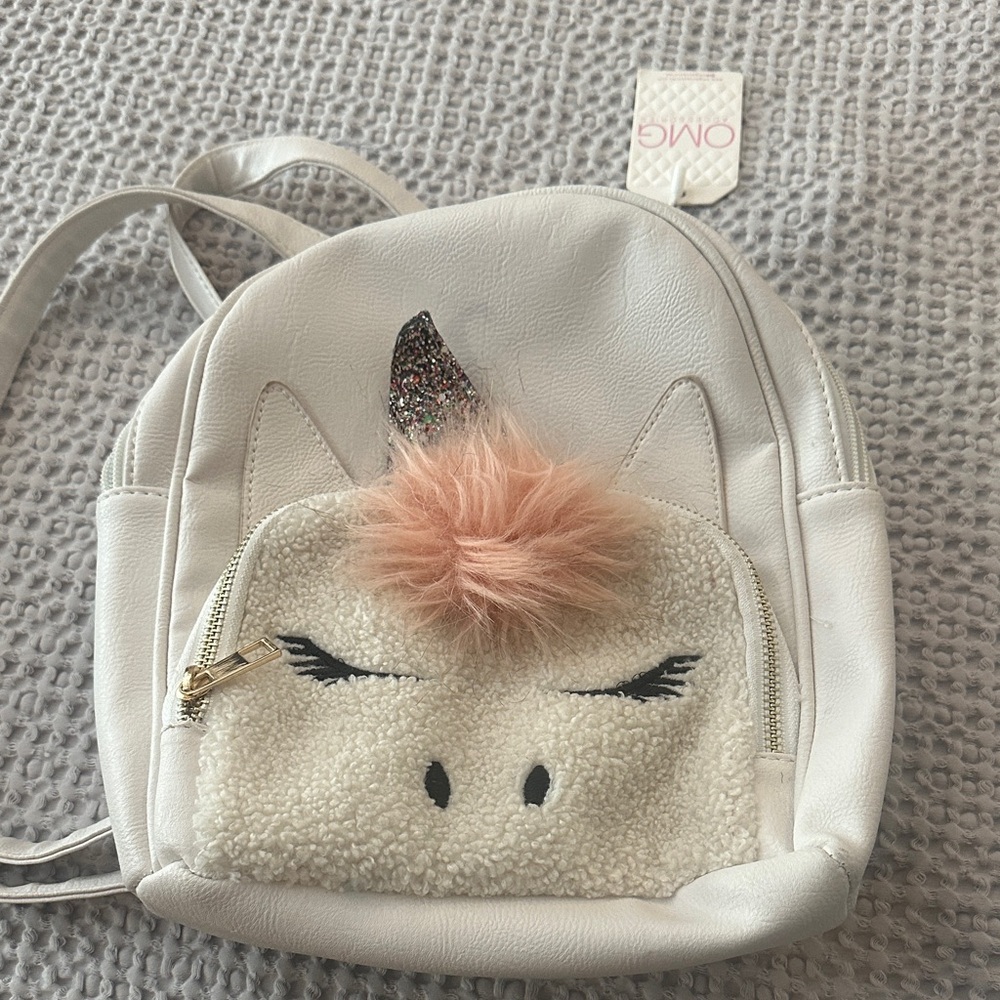 OMG Accessories White Unicorn Kids Backpack NWT